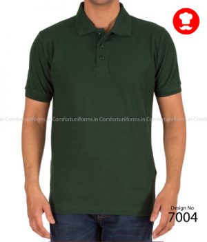 Bottle Green Collar T Shirt